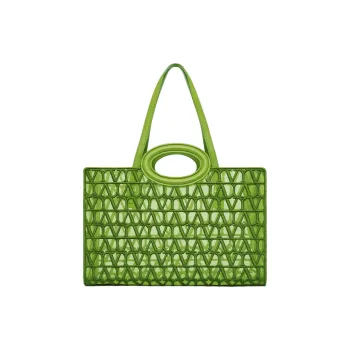Valentino Le Troisième Embroidery Tote Bag Shopping Bag Handbag Shoulder Bags Women's Yellow Green