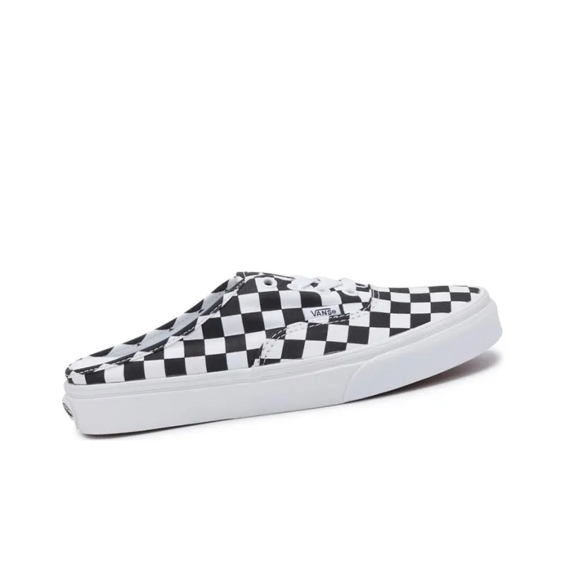 Vans Authentic Checkerboard Cushioning Lightweight Breathable Low Top Skateboard Shoes Unisex Black White Checkerboard-1