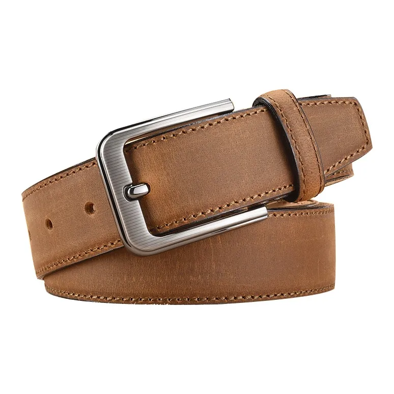 PISHUSHU Commute Versatile Cow Leather Leather Belts Men's Width 3.4cm-2