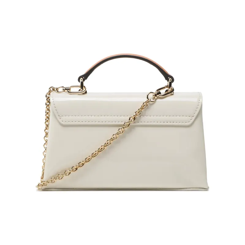 Furla 1927 Collection Patent Leather Shoulder Bag Crossbody Bag Handbag Mini Women's Marshmallow White-2