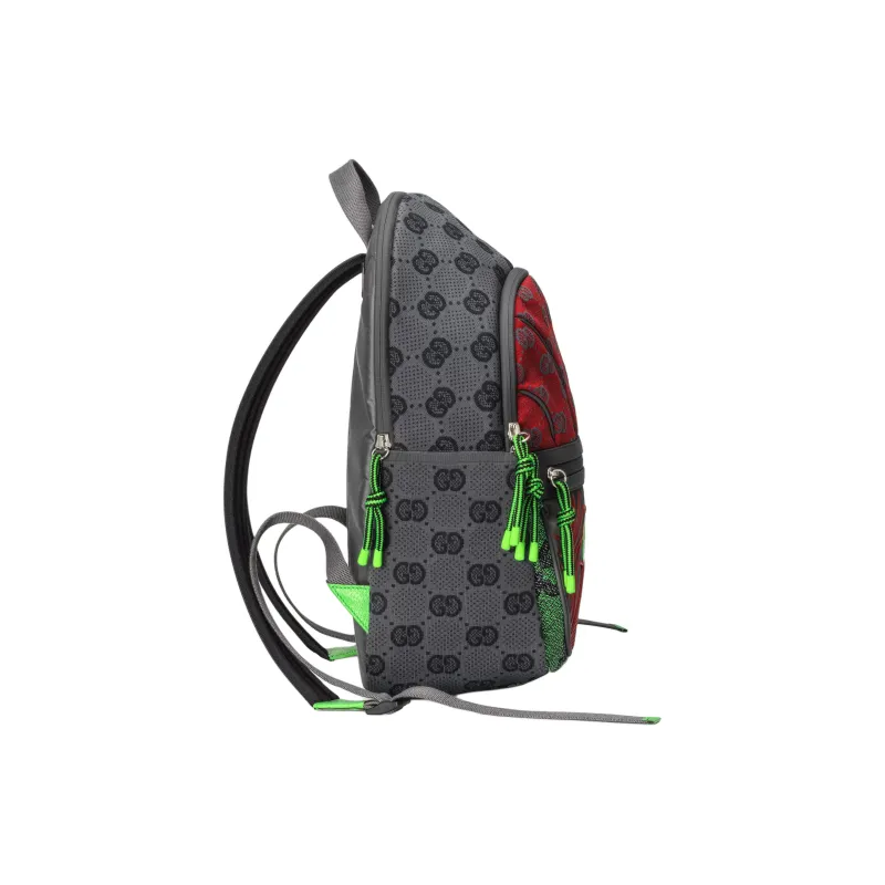 GUCCI Nylon Backpack Men's Gray & Multicolor-2