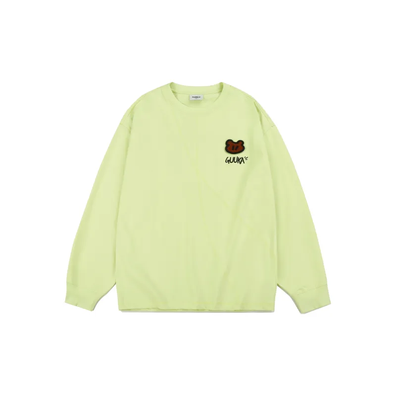 Guuka x AGAHO Long Sleeved T Shirt Unisex Neon Yellow-1