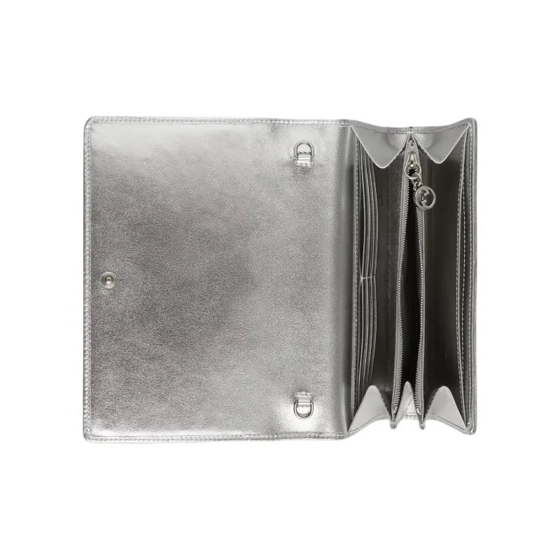 GUCCI Blondie Leather Shoulder Bag, Crossbody Bag, Wallet Women's Silver-5