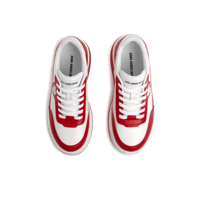 ANN ANDELMAN Arcade Blanc Low Top Height Increasing Shoes Women's Red-2