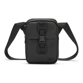 LACOSTE PVC Handbag, Shoulder Bag, Crossbody Bag Small Size Men's Black