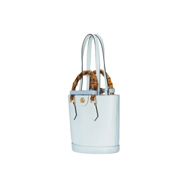GUCCI Diana Leather Tote Bag Shopping Bag Shoulder Bag Handbag Small Size Women's Light Blue-2