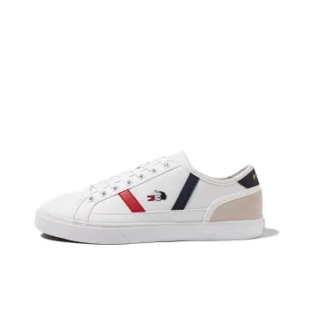 LACOSTE Slip Resistant Low Top Skateboard Shoes Men's White Red Blue