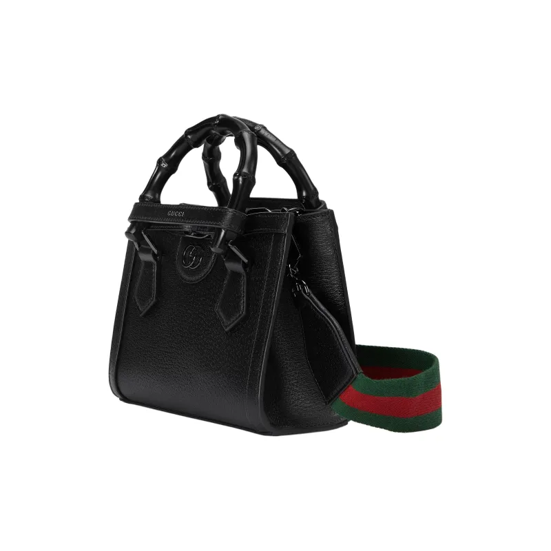 GUCCI Diana Leather Tote Bag, Shopping Bag, Shoulder Bag, Crossbody Bag, Handbag Mini Women's Black-3