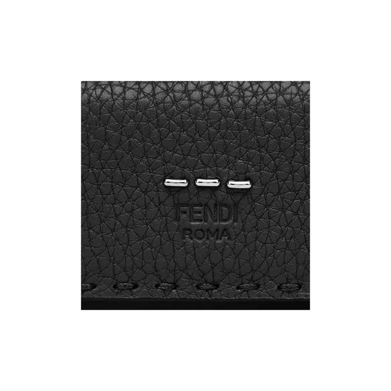 FENDI Leather Key Pouch Men's Black-3