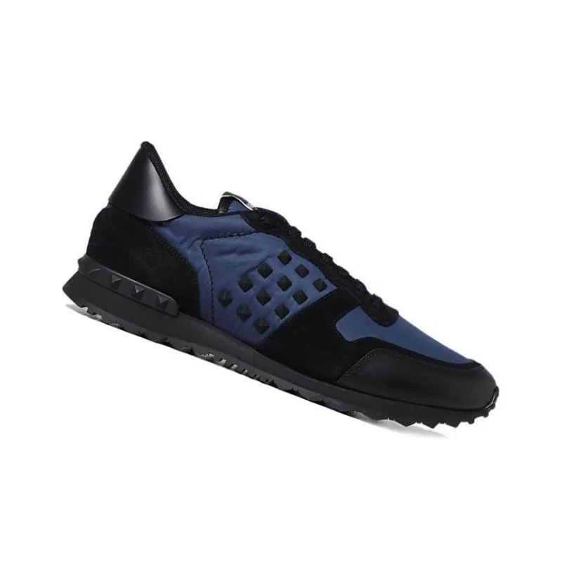 Valentino Rockrunner Abrasion Resistant Low Top Casual Shoes Men's Black Blue-2