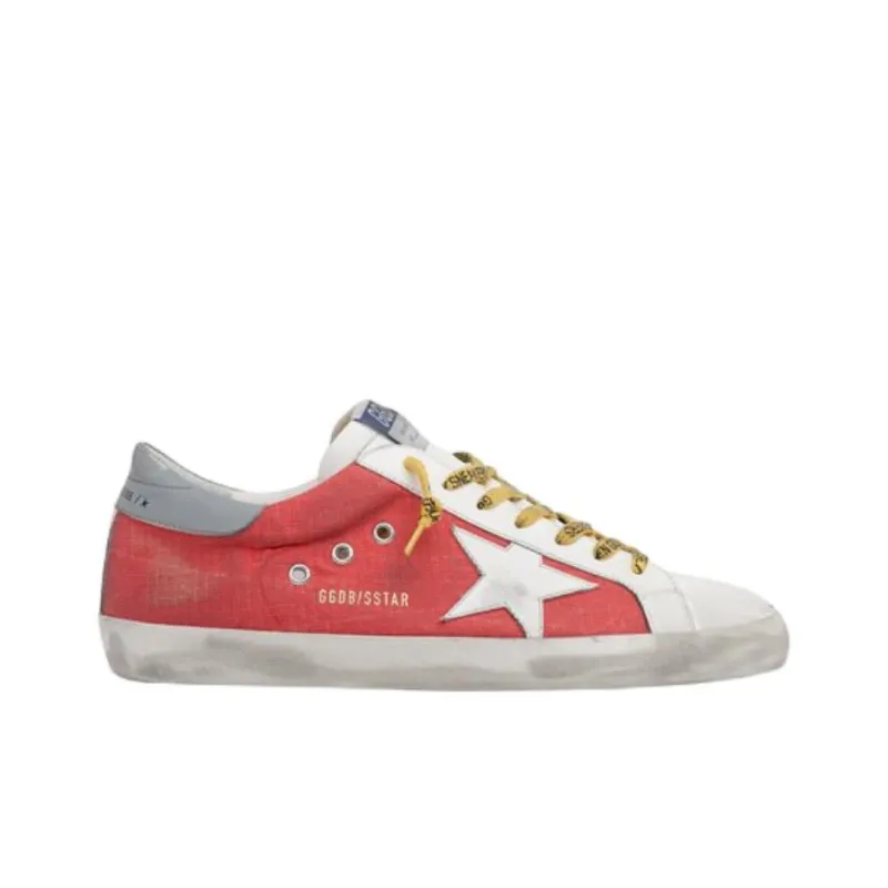 Golden Goose Super Star Low Top Sports Skateboard Shoes Men's White Red-1