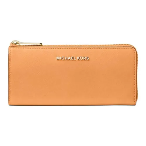 MICHAEL KORS Jet Set Saffiano Leather Wallet Large Size Women's Apple Burgundy
