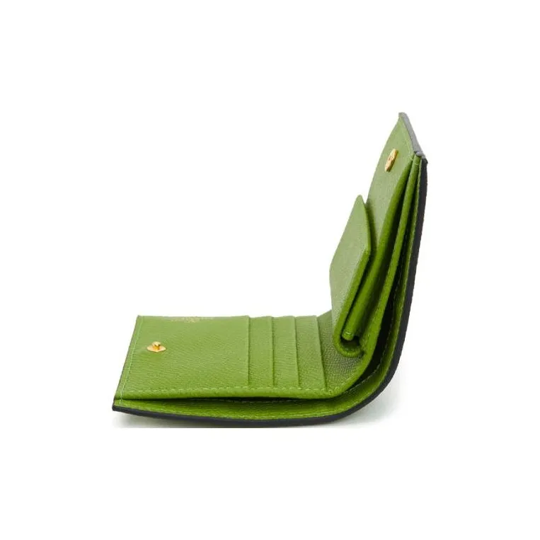 Valentino Grained Calfskin Wallet Women's Green-4
