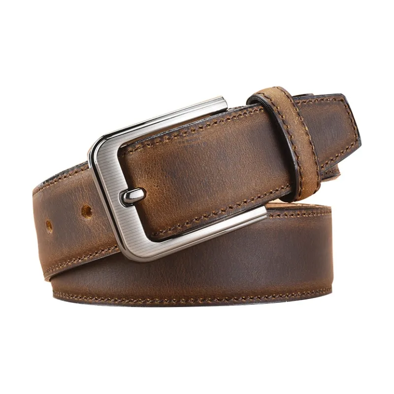 PISHUSHU Commute Versatile Cow Leather Leather Belts Men's Width 3.4cm-1