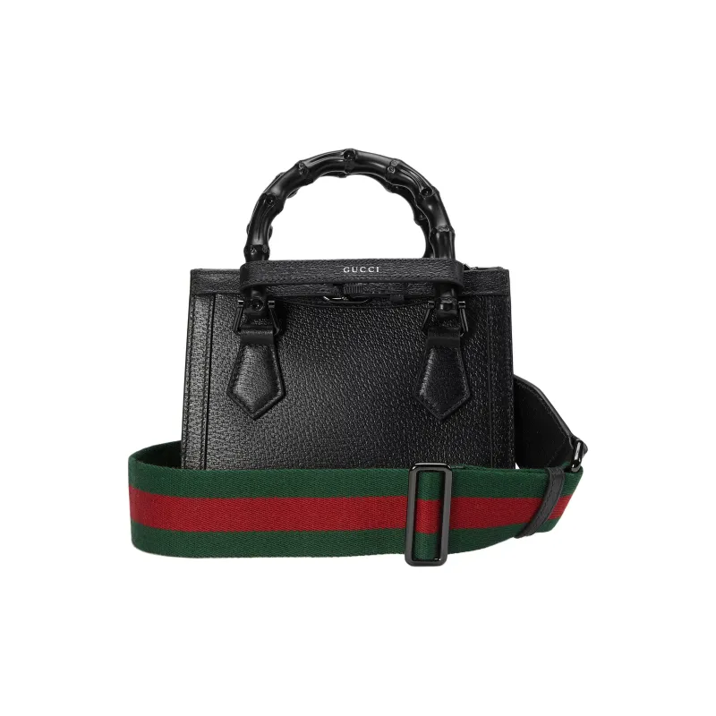 GUCCI Diana Leather Tote Bag, Shopping Bag, Shoulder Bag, Crossbody Bag, Handbag Mini Women's Black-5