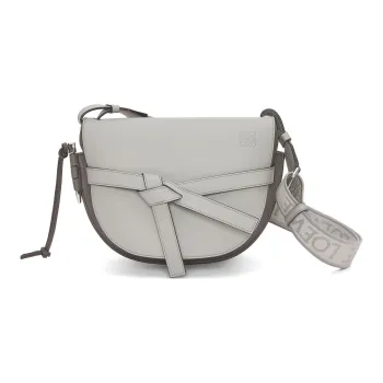 LOEWE Gate Cow Leather Crossbody Bag Shoulder Bag Unisex Gray
