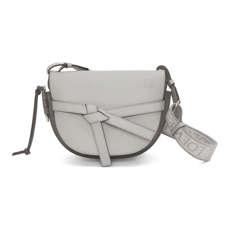 LOEWE Gate Cow Leather Crossbody Bag Shoulder Bag Unisex Gray-0