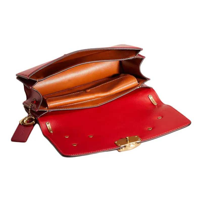 COACH Bandit Refined Calfskin Crossbody Bag Shoulder Bag Women's Brass & Bold Red-2