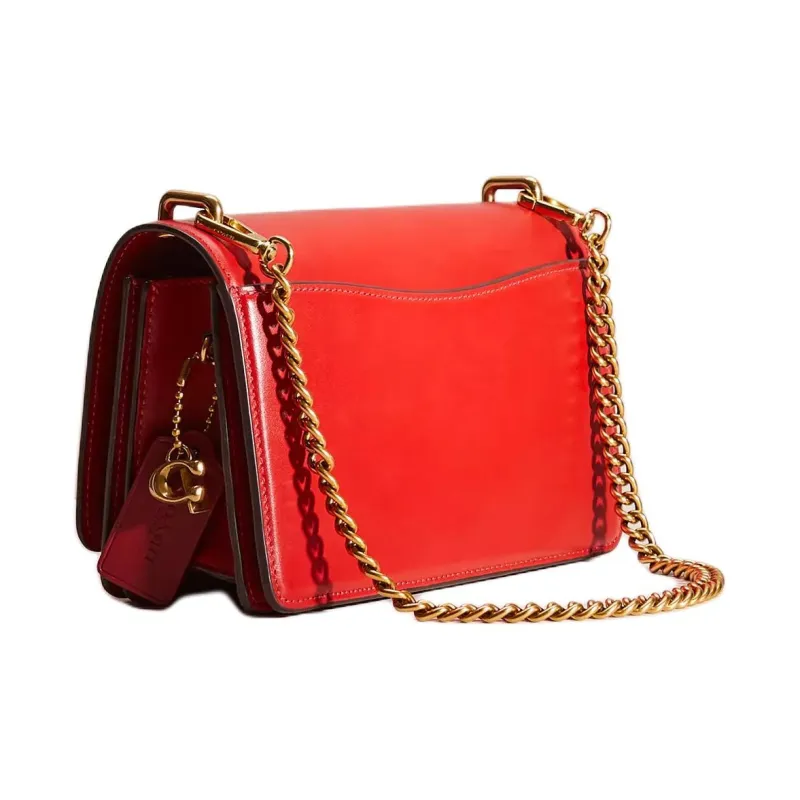 COACH Bandit Refined Calfskin Crossbody Bag Shoulder Bag Women's Brass & Bold Red-1