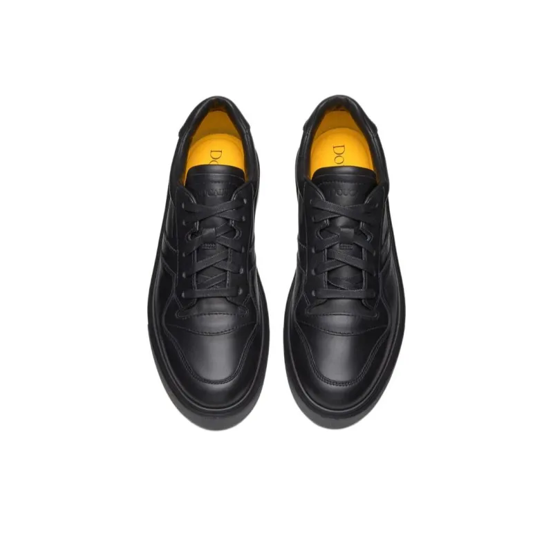 DOUCAL'S Logo debossed Leather Sneakers-3
