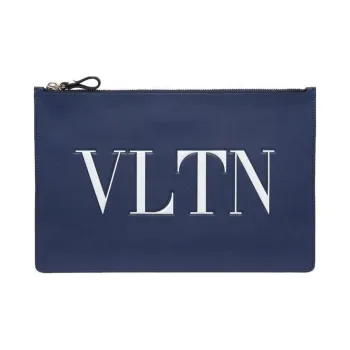 Valentino VLTN Calfskin Clutch Women's Blue