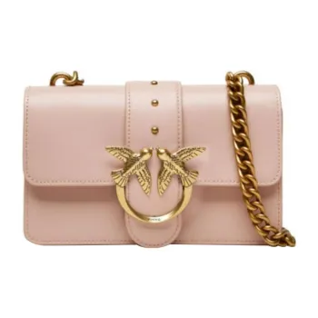 PINKO Leather Shoulder Bag Crossbody Bag Women's Pink