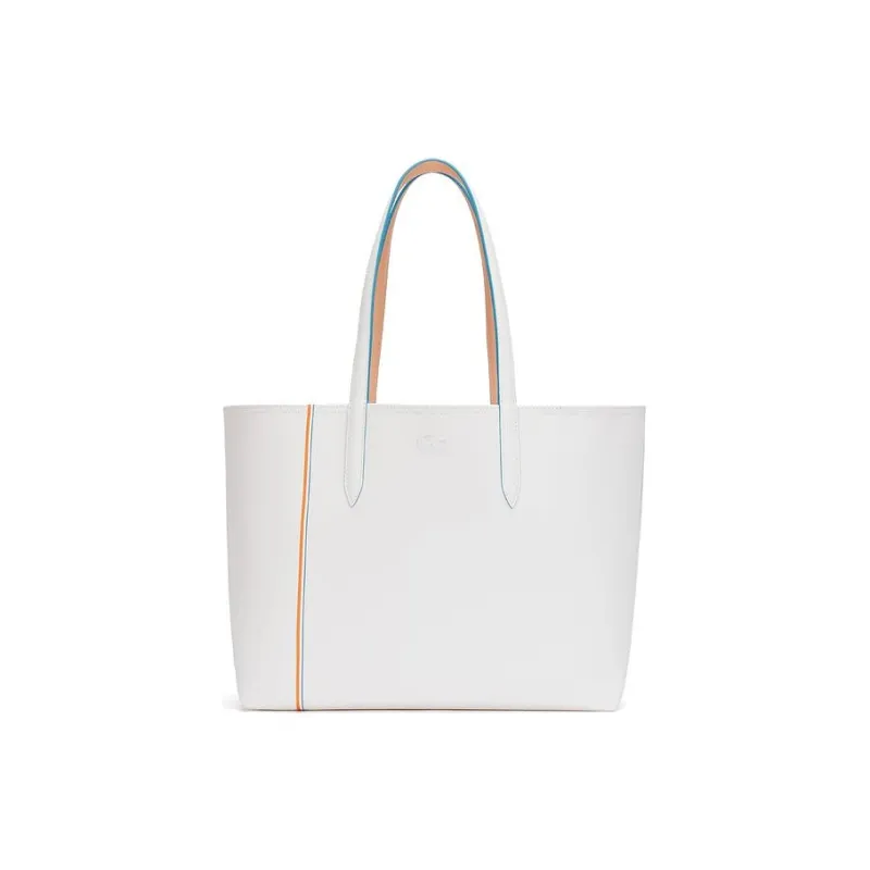 LACOSTE PVC Tote Bag Shopping Bag Shoulder Bags Regular Women's Ivory & Peach Pink-0