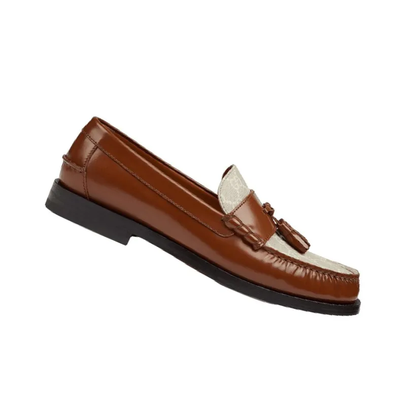 GUCCI Horsebit Loafers Men Low Top Brown-1