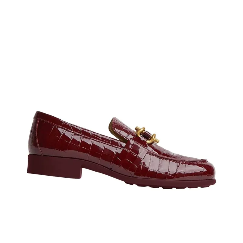 Bottega Veneta Embossed Glossy Loafers Women's-1