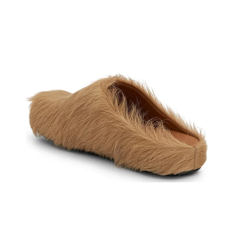 MARNI Fussbet Sabot Calf-hair Slippers-1