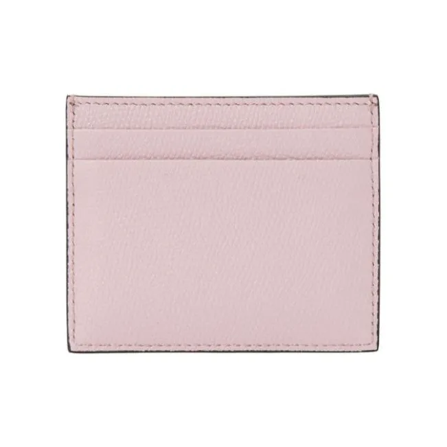 Valentino Grain Calfskin Card Holder Women's Light Pink-1