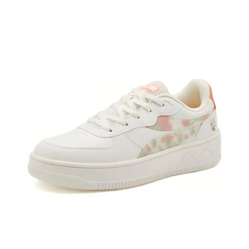361° Fairy Slip Resistant Balanced Lightweight Low Top Skateboard Shoes Women's White Pink-2