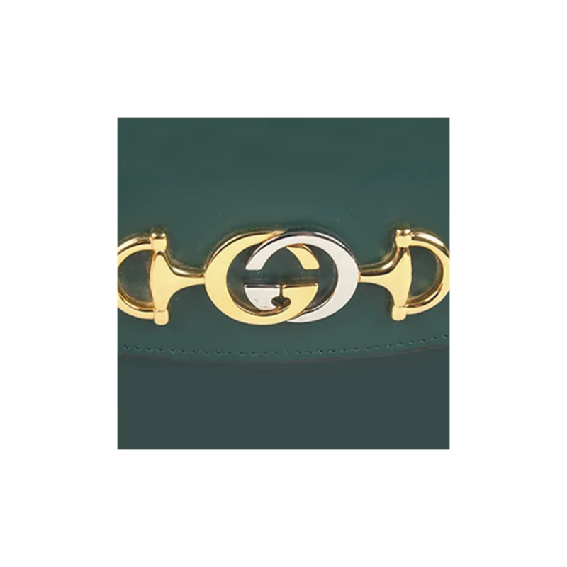 GUCCI Zumi Leather Portable Crossbody Bag Shoulder Bag Women's Green-5