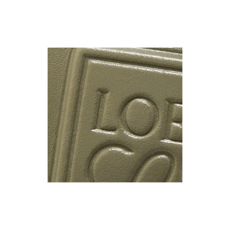 LOEWE T Pouch Bag Cow Leather Clutch Small Size Women's Khaki Green-3