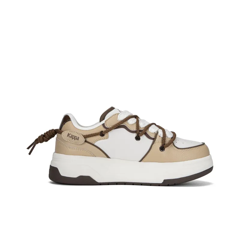 Kappa Anti-Slip And Wear-Resistant Breathable Low-Top Skateboard Shoes Unisex Light Yellow Umber/Heron Feather White-1