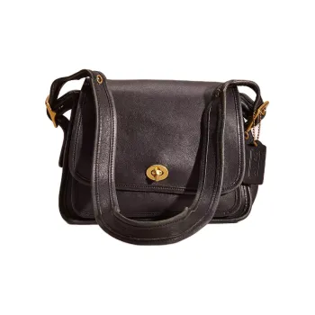 COACH Legacy Glove Tanning Over-The-Shoulder Bag Crossbody Bag Medium Size Unisex Black