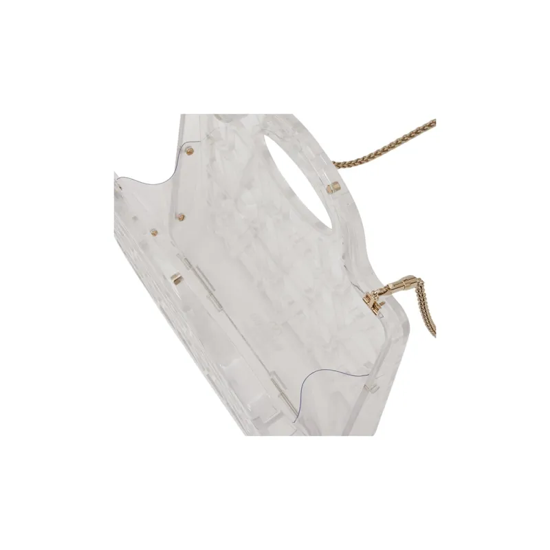 Valentino Plexiglass Tote Bag Shopping Bag Handbag Shoulder Bag Mini Women's Transparent-2