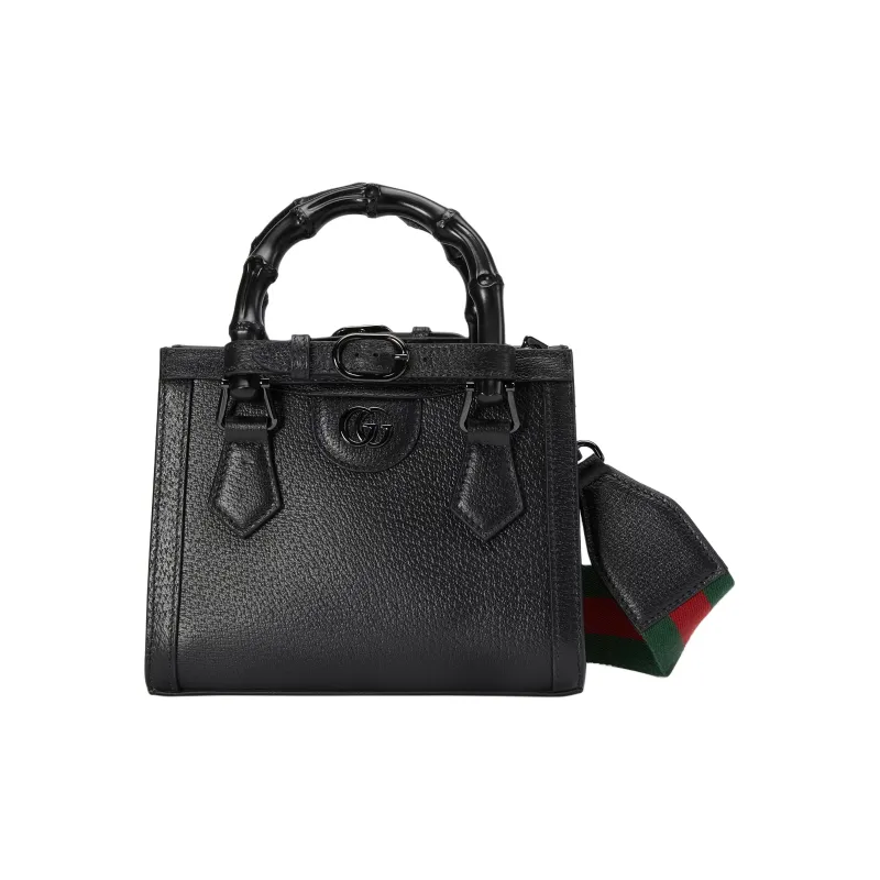 GUCCI Diana Leather Tote Bag, Shopping Bag, Shoulder Bag, Crossbody Bag, Handbag Mini Women's Black-1