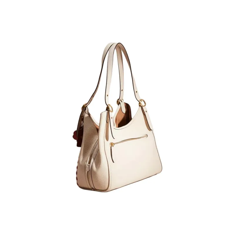 COACH Lori Pebble Leather Handbag, Shoulder Bag Regular Women's White-1