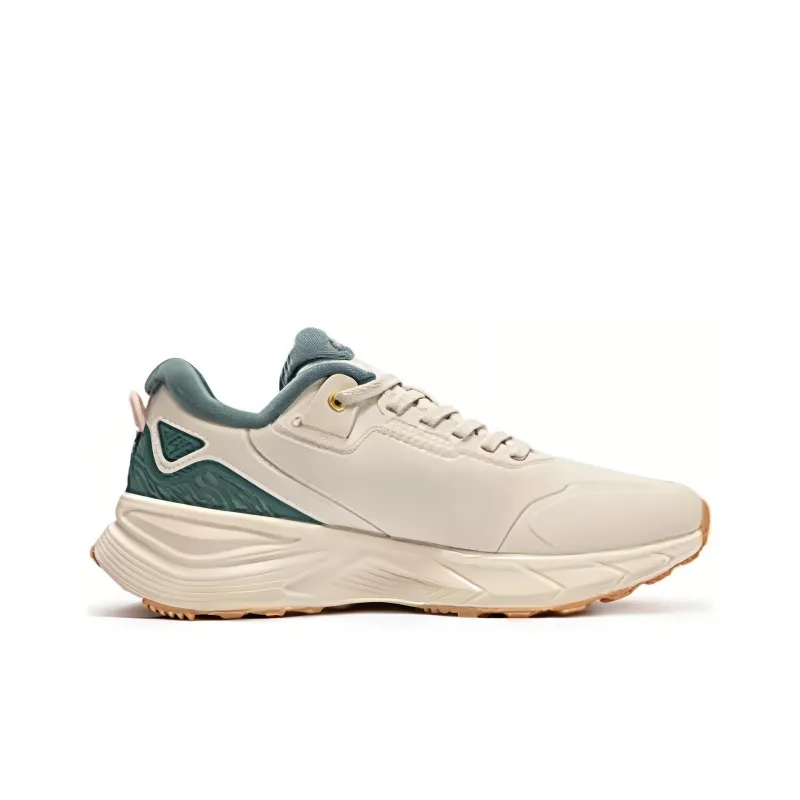 361° Rain Screen Anti-Slip Wear-Resistant Low-Top Running Shoes Women's Beige Green-1