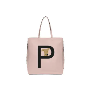 Valentino GARAVANI ROCKSTUD Grained Calfskin Tote Bag Shopping Bag Handbag Shoulder Bags Women's Rose Quartz With Black