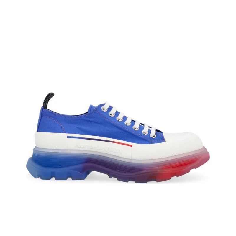 Alexander McQueen Tread Slick Low Lace Up Royal White-1