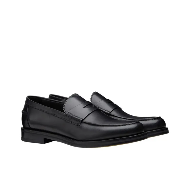 DOUCAL'S Slip-on Leather Penny Loafers-2