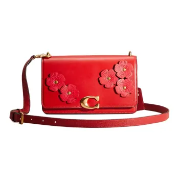 COACH Bandit Refined Calfskin Crossbody Bag Shoulder Bag Women's Brass & Bold Red