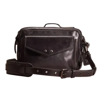 COACH Jaxson Calfskin Portable Crossbody Bag Shoulder Bag Large Size Women's Black Copper & Black