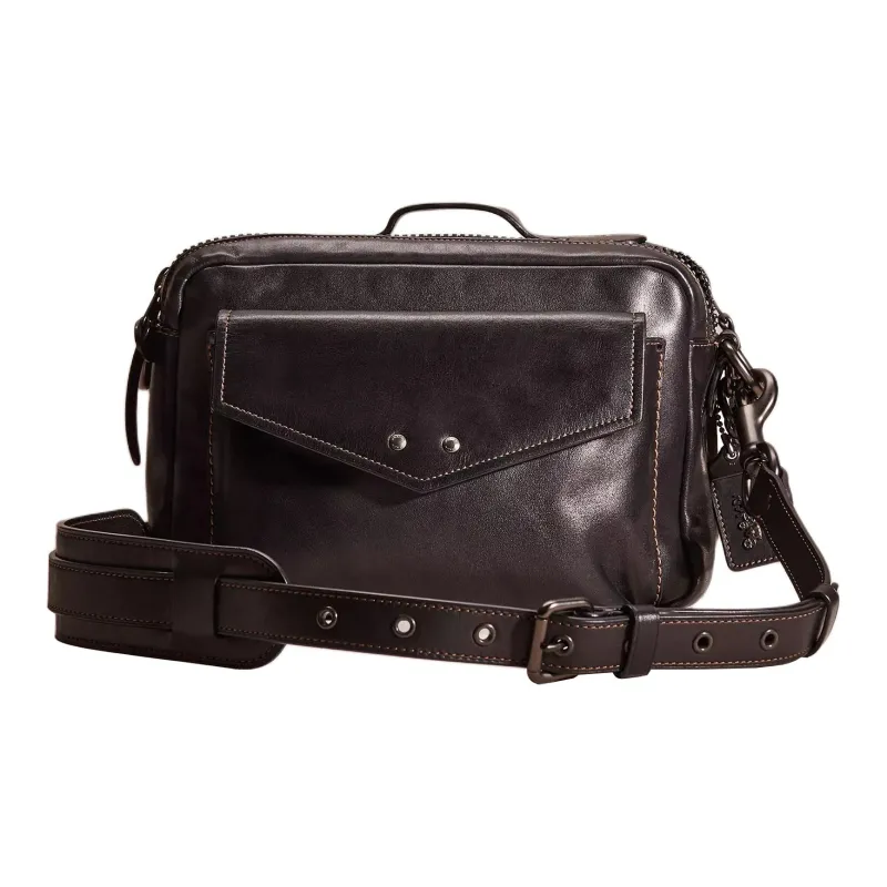 COACH Jaxson Calfskin Portable Crossbody Bag Shoulder Bag Large Size Women's Black Copper & Black-0