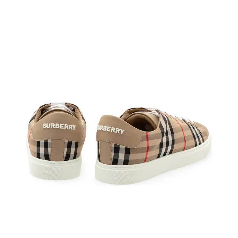 Burberry Bio based Sole Vintage Check And Leather Sneakers Archive Beige Women's-4