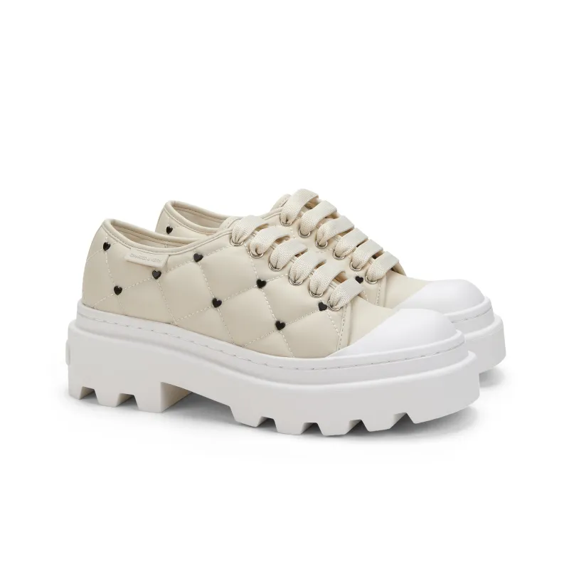 CHARLES&KEITH Low Top Canvas Athletic Shoes Women's Solid Color-1