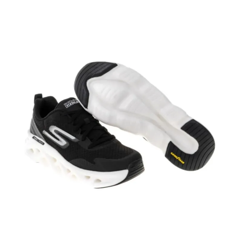 Skechers GO RUN SWIRL TECH Durable Breathable Low-Top Running Shoes Men's Black-4