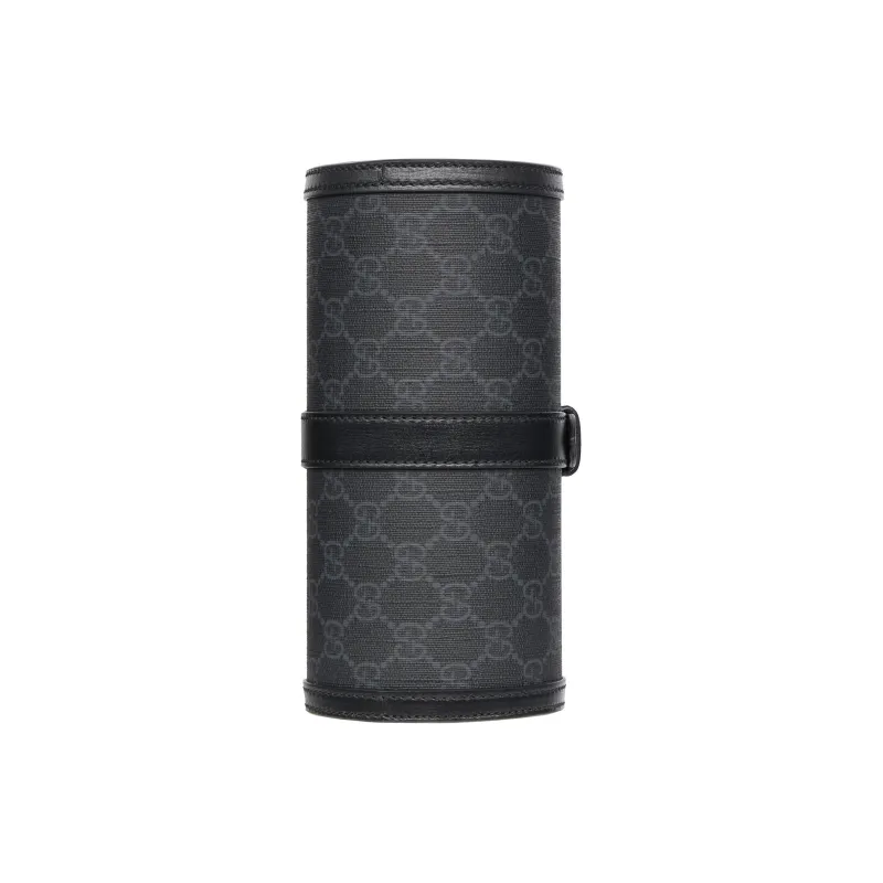 GUCCI Canvas With Leather Binding Wrist Watches Storage Bags Men's Black-6